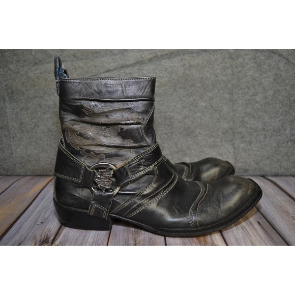 Mark Nason Rock Lives boots Mens 9 Leather Dragon Harness Western Made in Italy - Picture 1 of 15